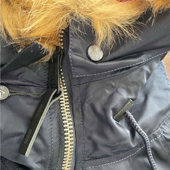 ALPHA INDUSTRIES N -3B replica blue army XL HOODED PARKA winter‎ coat - Picture 10 of 16